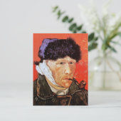 Vincent Van Gogh - Selbstportrait mit verbanntem O Postkarte (Stehend Vorderseite)