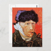 Vincent Van Gogh - Selbstportrait mit verbanntem O Postkarte (Vorne/Hinten)