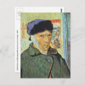 Vincent van Gogh - Selbstportrait mit verbanntem O Postkarte (Vorne/Hinten)