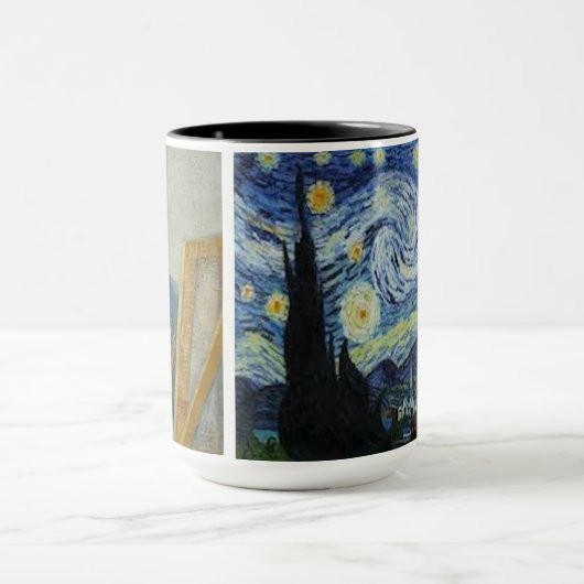 Vincent Van Gogh - Selbstportrait & Starry Night T Tasse (Zentrum)
