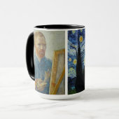 Vincent Van Gogh - Selbstportrait & Starry Night T Tasse (Vorderseite Links)