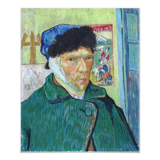 Vincent van Gogh - Selbstporträt mit bandagiertem  Fotodruck (Vorne)