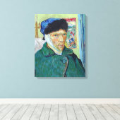 Vincent van Gogh - Selbstporträt mit bandagiertem  Leinwanddruck (Insitu (Holzboden))