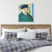 Vincent van Gogh - Selbstporträt mit bandagiertem Leinwanddruck (Insitu (Schlafzimmer))
