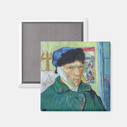Vincent van Gogh - Selbstporträt mit bandagiertem Magnet (Vorderseite/Rückseite)