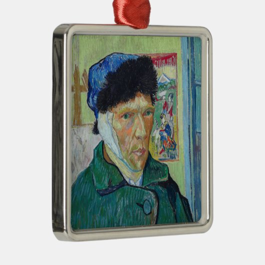 Vincent van Gogh - Selbstporträt mit bandagiertem Ornament Aus Metall (Rechts)