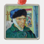 Vincent van Gogh - Selbstporträt mit bandagiertem  Ornament Aus Metall (Vorne)