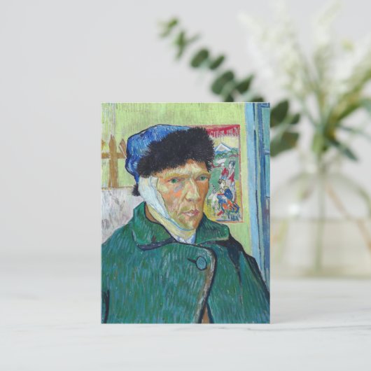 Vincent van Gogh - Selbstporträt mit bandagiertem Postkarte (Stehend Vorderseite)