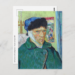 Vincent van Gogh - Selbstporträt mit bandagiertem  Postkarte