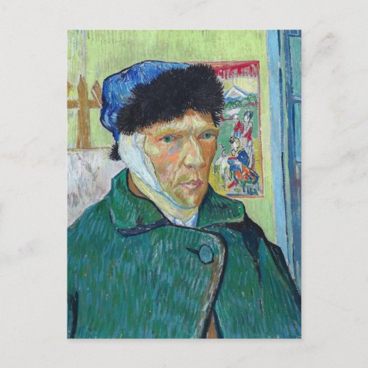 Vincent van Gogh - Selbstporträt mit bandagiertem Postkarte (Vorderseite)