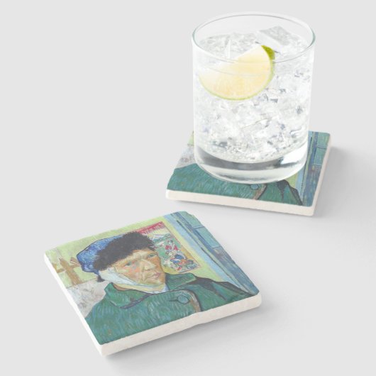 Vincent van Gogh - Selbstporträt mit bandagiertem  Steinuntersetzer (Seitenansicht)