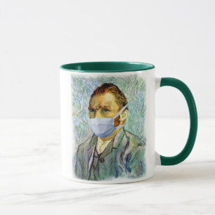 Vincent Van Gogh Selbstporträt mit Maske Spoof Tasse
