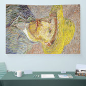 Vincent van Gogh - Selbstporträt mit Strohhut Banner (Messe)