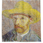 Vincent van Gogh - Selbstporträt mit Strohhut Duschvorhang (Vorderseite)