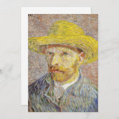Vincent van Gogh - Selbstporträt mit Strohhut Einladung (Vorne/Hinten)
