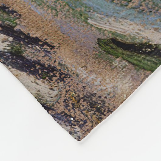 Vincent van Gogh - Selbstporträt mit Strohhut Fleecedecke (Ecke)