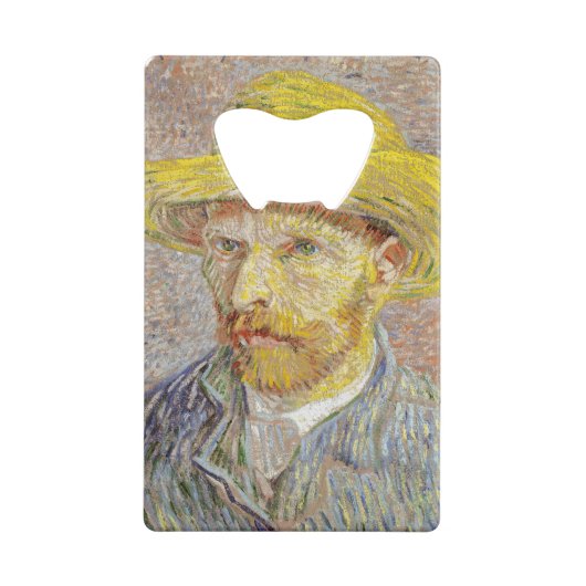 Vincent van Gogh - Selbstporträt mit Strohhut Geldbeutel Flaschenöffner (Rückseite)