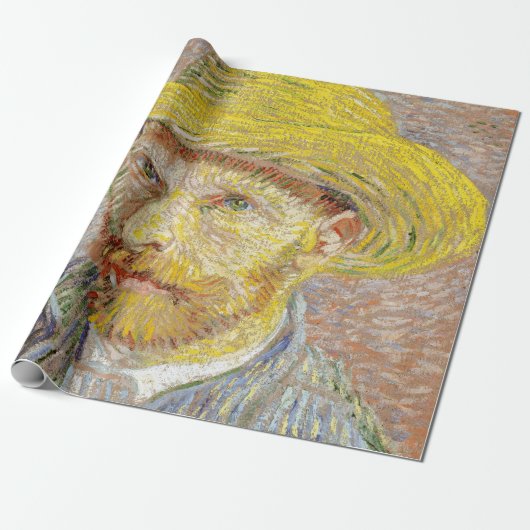 Vincent van Gogh - Selbstporträt mit Strohhut Geschenkpapier (Ungerollt)