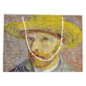 Vincent van Gogh - Selbstporträt mit Strohhut Große Geschenktüte (Rückseite)