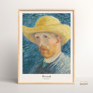 Vincent van Gogh Selbstporträt mit Strohhut Kunst Poster