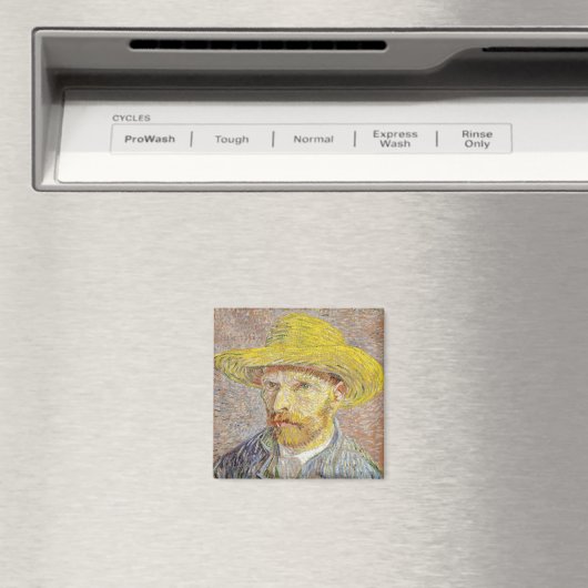 Vincent van Gogh - Selbstporträt mit Strohhut Magnet (In Situ (Geschirrspüler))