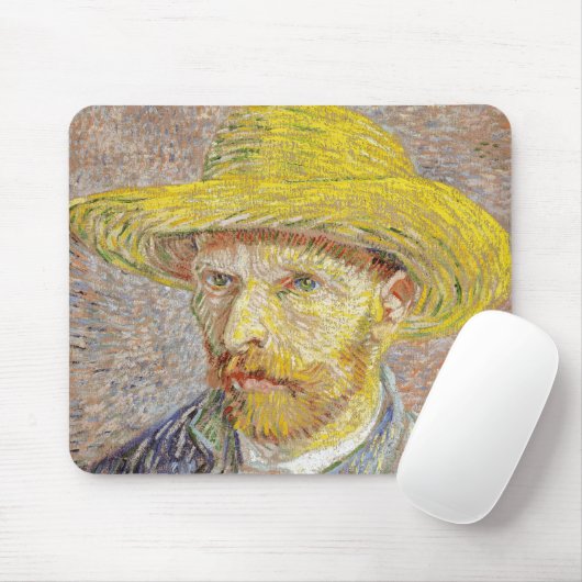 Vincent van Gogh - Selbstporträt mit Strohhut Mousepad (Mit Mouse)