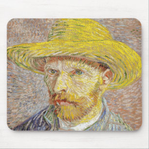 Vincent van Gogh - Selbstporträt mit Strohhut Mousepad