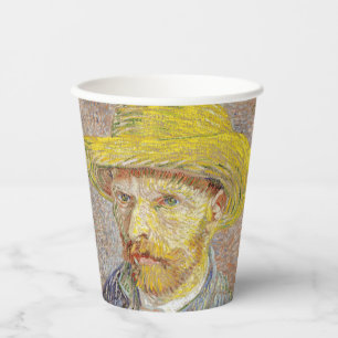Vincent van Gogh - Selbstporträt mit Strohhut Pappbecher