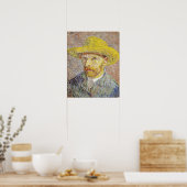 Vincent van Gogh - Selbstporträt mit Strohhut Poster (Küche)