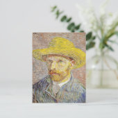 Vincent van Gogh - Selbstporträt mit Strohhut Postkarte (Stehend Vorderseite)