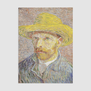 Vincent van Gogh - Selbstporträt mit Strohhut Seidenpapier