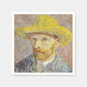 Vincent van Gogh - Selbstporträt mit Strohhut Serviette