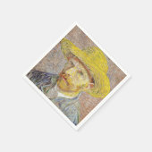 Vincent van Gogh - Selbstporträt mit Strohhut Serviette (Ecke)