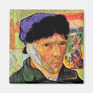 Vincent Van Gogh - Selbstporträt mit verbundenem O Magnet
