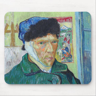 Vincent van Gogh - Selbstporträt mit verbundenem O Mousepad