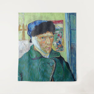 Vincent van Gogh - Selbstporträt mit verbundenem O Wandteppich