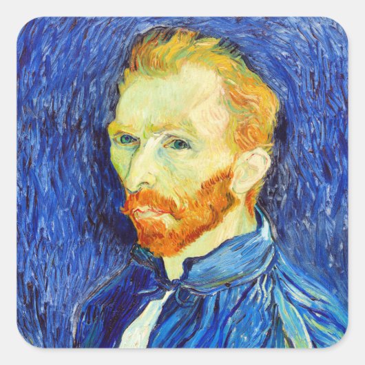 Vincent van Gogh - Self-Portrait, 1889, Quadratischer Aufkleber (Vorderseite)