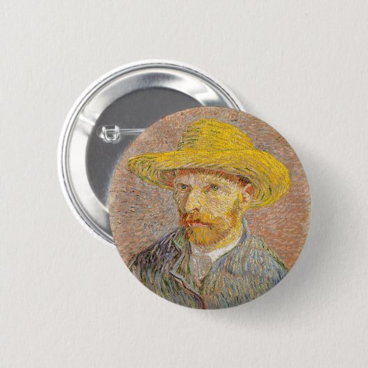 Vincent Van Gogh Self Portrait impressionistisch F Button (Vorne & Hinten)
