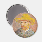 Vincent Van Gogh Self Portrait impressionistisch F Magnet (Vorderseite/Rückseite)