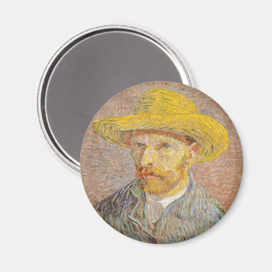 Vincent Van Gogh Self Portrait impressionistisch F Magnet (Vorderseite/Rückseite)