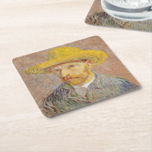 Vincent Van Gogh Self Portrait impressionistisch F Rechteckiger Pappuntersetzer (angewinkelt)