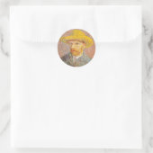 Vincent Van Gogh Self Portrait impressionistisch F Runder Aufkleber (Tasche)