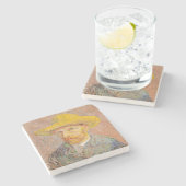 Vincent Van Gogh Self Portrait impressionistisch F Steinuntersetzer (Seitenansicht)