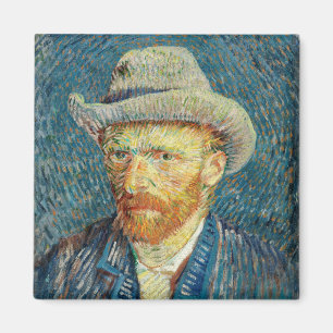 Vincent Van Gogh Self Portrait mit Gray Felt Hat Magnet