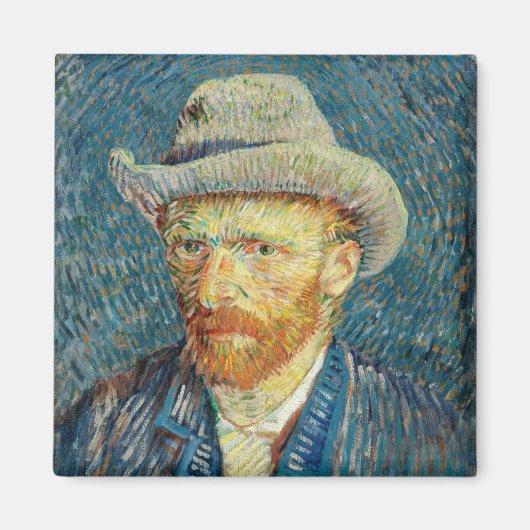 Vincent Van Gogh Self Portrait mit Gray Felt Hat Magnet (Vorne)