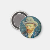 Vincent Van Gogh Self Portrait mit Gray Felt Hat Magnet (Vorderseite/Rückseite)