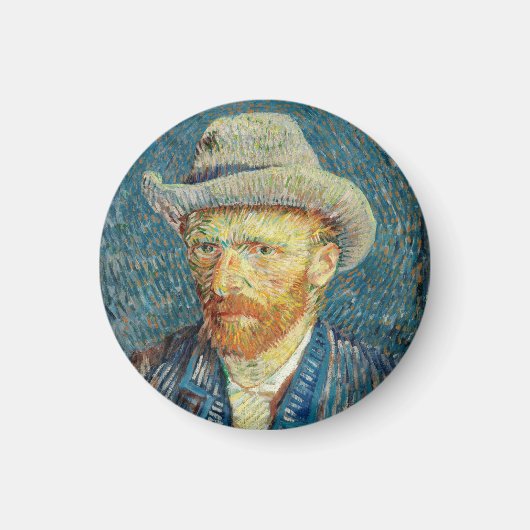 Vincent Van Gogh Self Portrait mit Gray Felt Hat Magnet (Vorne)