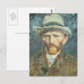 Vincent Van Gogh Self Portrait mit Gray Felt Hat Postkarte (Vorne/Hinten)