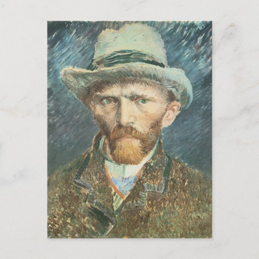 Vincent Van Gogh Self Portrait mit Gray Felt Hat Postkarte (Vorderseite)