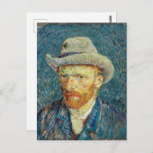 Vincent Van Gogh Self Portrait mit Gray Felt Hat Postkarte (Vorne/Hinten)